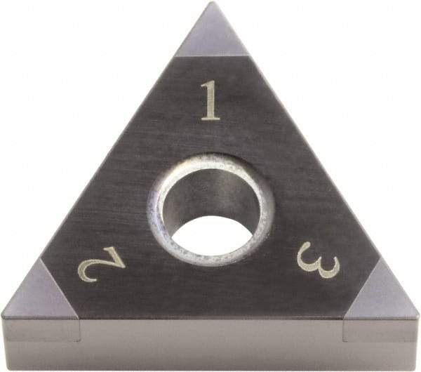 Kyocera - TNGA332 ME Grade KBN05M CBN Turning Insert - Megacoat Finish, 60° Triangle, 3/8" Inscr Circle, 3/16" Thick, 1/32" Corner Radius - Eagle Tool & Supply