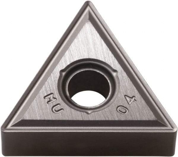 Kyocera - TNMG332 MU Grade PR005S Carbide Turning Insert - Megacoat Hard Finish, 60° Triangle, 3/8" Inscr Circle, 3/16" Thick, 1/32" Corner Radius - Eagle Tool & Supply