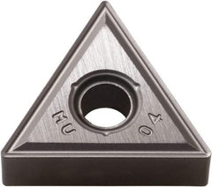 Kyocera - TNMG332 MU Grade PR015S Carbide Turning Insert - Megacoat Hard Finish, 60° Triangle, 3/8" Inscr Circle, 3/16" Thick, 1/32" Corner Radius - Eagle Tool & Supply