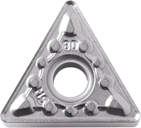 Kyocera - TNMG332 MS Grade PR005S Carbide Turning Insert - Megacoat Hard Finish, 60° Triangle, 3/8" Inscr Circle, 3/16" Thick, 1/32" Corner Radius - Eagle Tool & Supply