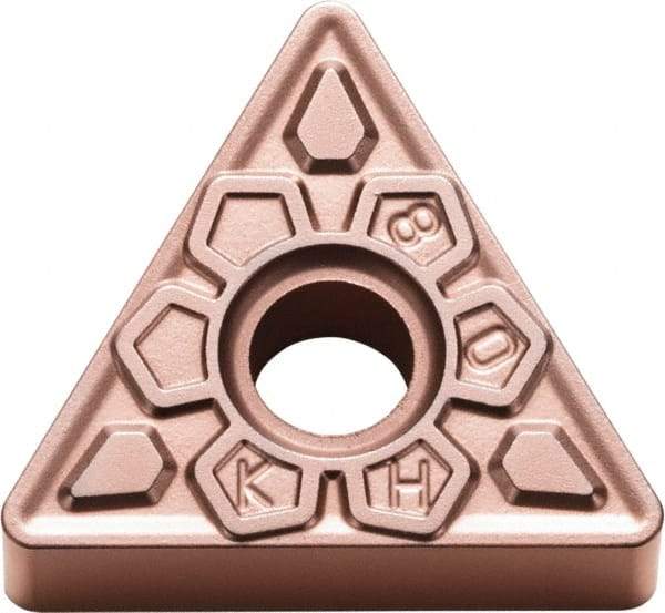 Kyocera - TNMG333 KH Grade CA310 Carbide Turning Insert - TiCN/Al2O3 Finish, 60° Triangle, 3/8" Inscr Circle, 3/16" Thick, 3/64" Corner Radius - Eagle Tool & Supply