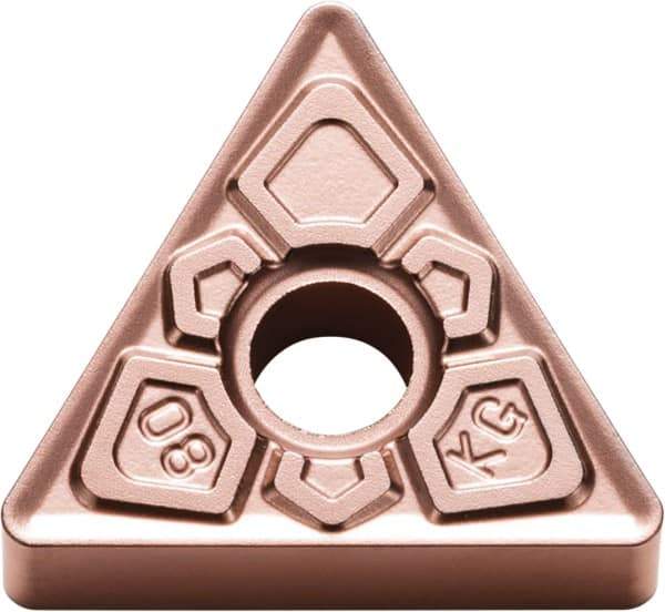 Kyocera - TNMG331 KG Grade CA315 Carbide Turning Insert - TiCN/Al2O3 Finish, 60° Triangle, 3/8" Inscr Circle, 3/16" Thick, 1/64" Corner Radius - Eagle Tool & Supply