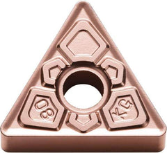 Kyocera - TNMG331 KG Grade CA315 Carbide Turning Insert - TiCN/Al2O3 Finish, 60° Triangle, 3/8" Inscr Circle, 3/16" Thick, 1/64" Corner Radius - Eagle Tool & Supply