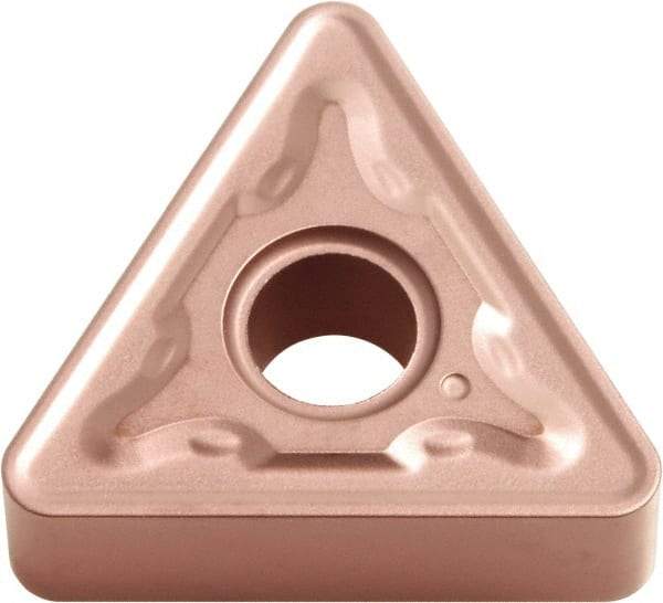 Kyocera - TNMG332 PH Grade CA310 Carbide Turning Insert - TiCN/Al2O3 Finish, 60° Triangle, 3/8" Inscr Circle, 3/16" Thick, 1/32" Corner Radius - Eagle Tool & Supply