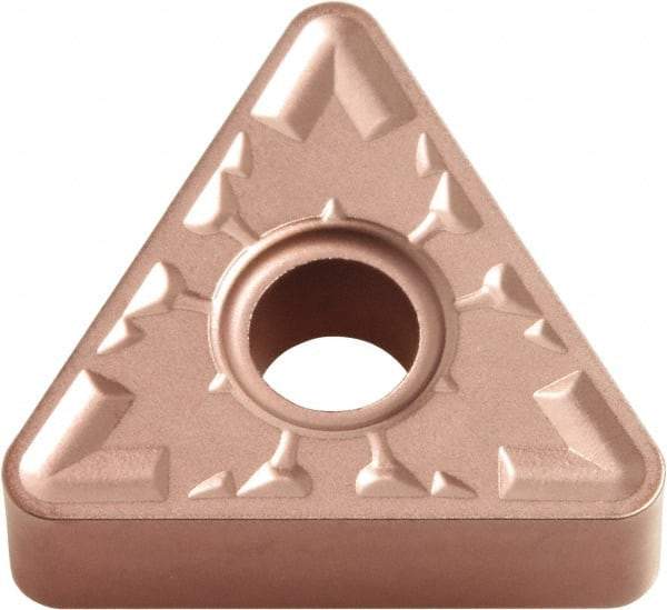 Kyocera - TNMG332 ZS Grade CA320 Carbide Turning Insert - TiCN/Al2O3 Finish, 60° Triangle, 3/8" Inscr Circle, 3/16" Thick, 1/32" Corner Radius - Eagle Tool & Supply