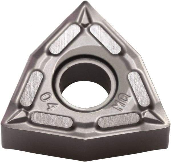 Kyocera - WNMG432 MQ Grade PR005S Carbide Turning Insert - Megacoat Hard Finish, 80° Trigon, 1/2" Inscr Circle, 3/16" Thick, 1/32" Corner Radius - Eagle Tool & Supply