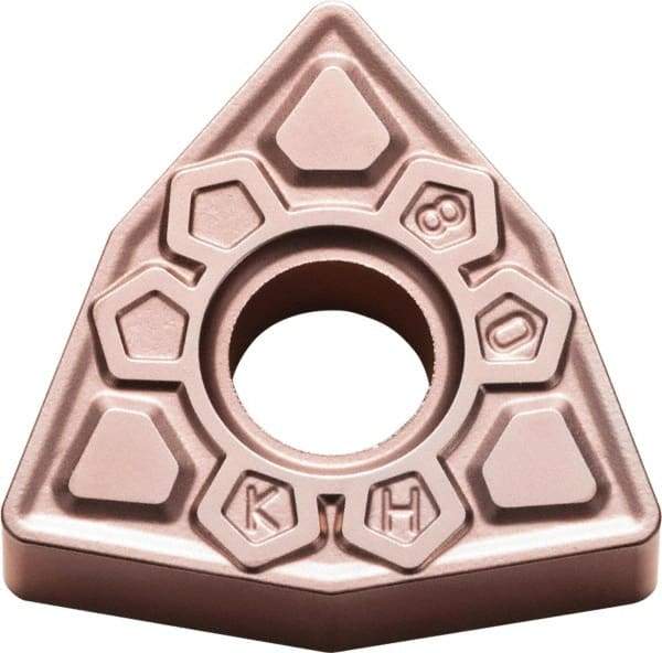 Kyocera - WNMG433 KH Grade CA320 Carbide Turning Insert - TiCN/Al2O3 Finish, 80° Trigon, 1/2" Inscr Circle, 3/16" Thick, 3/64" Corner Radius - Eagle Tool & Supply
