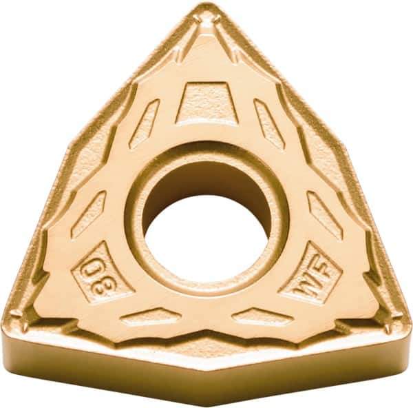 Kyocera - WNMG431 WF Grade CA530 Carbide Turning Insert - TiCN/AI2O3/TiN Finish, 80° Trigon, 1/2" Inscr Circle, 3/16" Thick, 1/64" Corner Radius - Eagle Tool & Supply