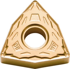 Kyocera - WNMG431 WF Grade CA530 Carbide Turning Insert - TiCN/AI2O3/TiN Finish, 80° Trigon, 1/2" Inscr Circle, 3/16" Thick, 1/64" Corner Radius - Eagle Tool & Supply