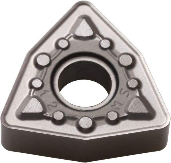 Kyocera - WNMG432 MS Grade PR005S Carbide Turning Insert - Megacoat Hard Finish, 80° Trigon, 1/2" Inscr Circle, 3/16" Thick, 1/32" Corner Radius - Eagle Tool & Supply