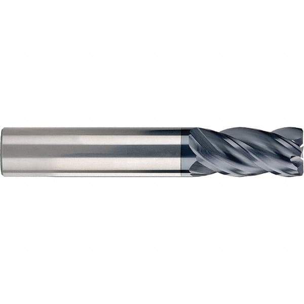 SGS - 1/2", 4 Flute, Single End, Solid Carbide, 0.03" Corner Radius End Mill - 4" OAL, 38° Helix, 1" LOC, Right Hand Cut - Eagle Tool & Supply