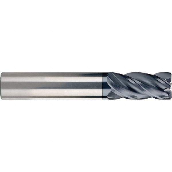 SGS - 1/2", 4 Flute, Single End, Solid Carbide, 0.03" Corner Radius End Mill - 5" OAL, 38° Helix, 1" LOC, Right Hand Cut - Eagle Tool & Supply