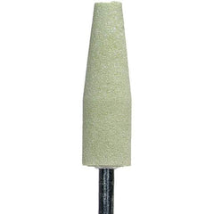 Norton - 2-1/2" Head Diam x 3/4" Thickness, A1, Cone End, Ceramic Mounted Point - Green, Extra Coarse Grade, 36 Grit, 19,800 RPM - Eagle Tool & Supply
