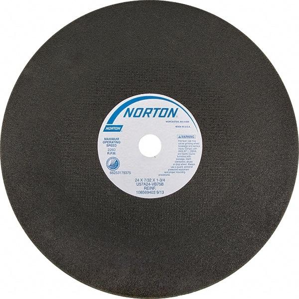 Norton - 24" Aluminum Oxide Cutoff Wheel - 7/32" Thick, 1-3/4" Arbor - Eagle Tool & Supply