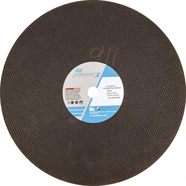 Norton - 16" Aluminum Oxide Cutoff Wheel - 5/32" Thick, 1" Arbor - Eagle Tool & Supply
