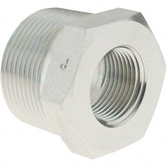 Parker - 1-1/4 Male Thread x 3/4 Female Thread, Zinc Plated Steel Industrial Pipe Hex Bushing - MNPTF x FNPTF, 3,000 psi - Eagle Tool & Supply