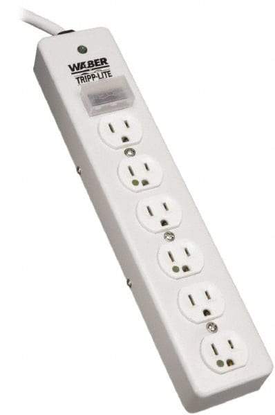 Tripp-Lite - 6 Outlets, 120 VAC15 Amps, 10' Cord, Power Outlet Strip - Floor, Keyhole Mount, 5-15 NEMA Configuration, 2-1/2" Strip - Eagle Tool & Supply