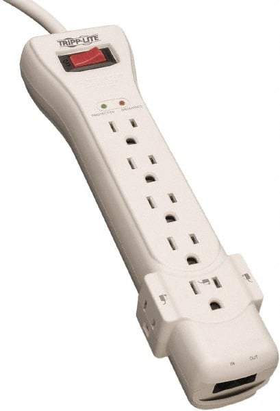 Tripp-Lite - 7 Outlets, 120 VAC15 Amps, 15' Cord, Power Outlet Strip - Floor, Keyhole Mount, 5-15 NEMA Configuration, 10.3" Strip - Eagle Tool & Supply