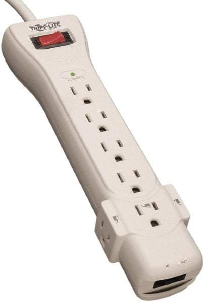 Tripp-Lite - 7 Outlets, 120 VAC15 Amps, 6' Cord, Power Outlet Strip - Floor, Keyhole Mount, 5-15 NEMA Configuration, 10.3" Strip - Eagle Tool & Supply