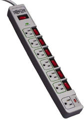 Tripp-Lite - 7 Outlets, 120 VAC15 Amps, 8' Cord, Power Outlet Strip - Floor, Keyhole Mount, 5-15 NEMA Configuration, 15" Strip - Eagle Tool & Supply