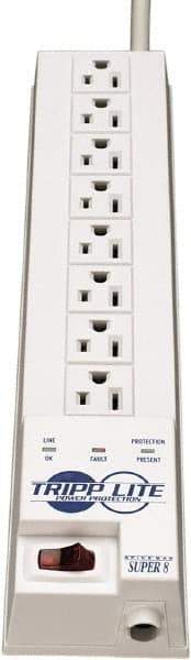 Tripp-Lite - 8 Outlets, 120 VAC15 Amps, 8' Cord, Power Outlet Strip - Floor, Keyhole Mount, 5-15 NEMA Configuration, 1-3/4" Strip - Eagle Tool & Supply