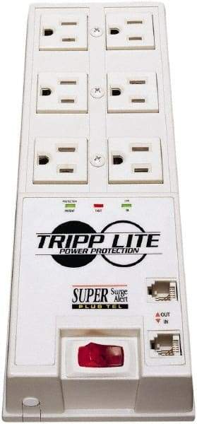 Tripp-Lite - 6 Outlets, 120 VAC15 Amps, 6' Cord, Power Outlet Strip - Floor, Keyhole Mount, 5-15 NEMA Configuration, 9-1/2" Strip - Eagle Tool & Supply