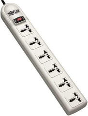 Tripp-Lite - 6 Outlets, 120 VAC10 Amps, 4' Cord, Power Outlet Strip - Floor, Keyhole Mount, British NEMA Configuration, 2-1/2" Strip - Eagle Tool & Supply