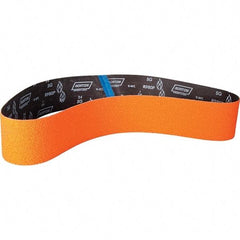 Norton - 4" Wide x 60" OAL, 120 Grit, Ceramic Abrasive Belt - Ceramic, Coated, Y Weighted Cloth Backing - Eagle Tool & Supply