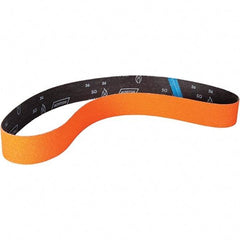 Norton - 2" Wide x 60" OAL, 60 Grit, Ceramic Abrasive Belt - Ceramic, Coated, Y Weighted Cloth Backing - Eagle Tool & Supply