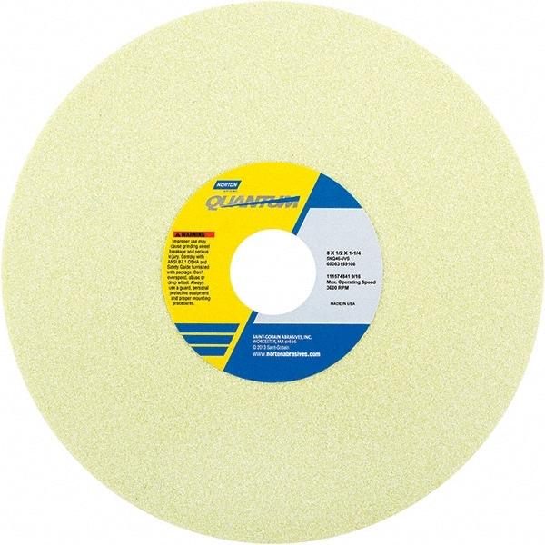 Norton - 8" Diam x 1-1/4" Hole x 1/2" Thick, J Hardness, 60 Grit Surface Grinding Wheel - Ceramic, Type 1, Medium Grade, 3,600 Max RPM - Eagle Tool & Supply