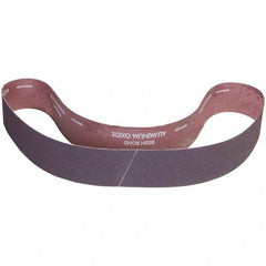 Norton - 2" Wide x 60" OAL, 220 Grit, Aluminum Oxide Abrasive Belt - Aluminum Oxide, Coated, X Weighted Cloth Backing - Eagle Tool & Supply