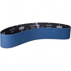 Norton - 4" Wide x 60" OAL, 80 Grit, Zirconia Alumina Abrasive Belt - Zirconia Alumina, Coated, X Weighted Cloth Backing - Eagle Tool & Supply