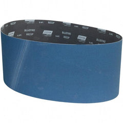 Norton - 9" Wide x 60" OAL, 220 Grit, Zirconia Alumina Abrasive Belt - Zirconia Alumina, Coated, X Weighted Cloth Backing - Eagle Tool & Supply