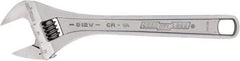 Channellock - 1-1/2" Jaw Capacity, 12" Standard Adjustable Wrench - Chrome Vanadium Steel, Chrome Finish, 12" OAL - Eagle Tool & Supply