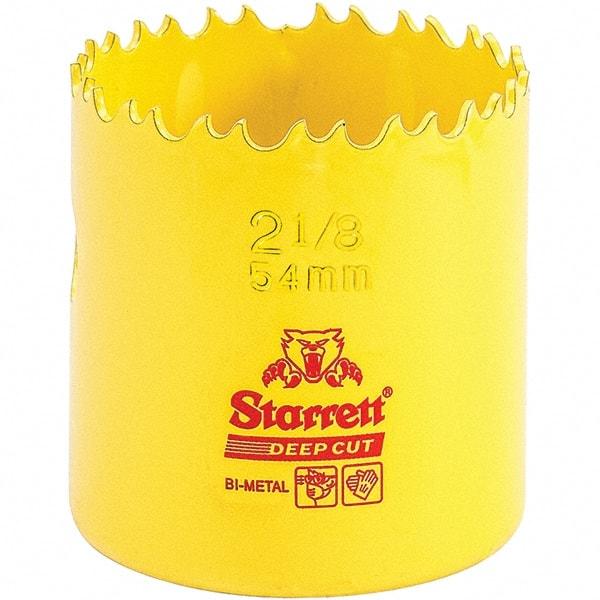 Starrett - 2-1/8" Diam, 2" Cutting Depth, Hole Saw - High Speed Steel Saw, Toothed Edge - Eagle Tool & Supply