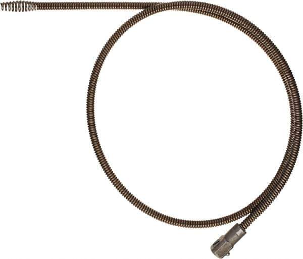 Milwaukee Tool - 0.3333" x 4' Drain Cleaning Machine Cable - Bulb Auger, 2" to 4" Pipe, Use with Milwaukee Urinal Augers - Eagle Tool & Supply