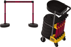 Banner Stakes - 42-1/2" High Plastic Pedestrian Barrier - 15' Long Rope - Eagle Tool & Supply
