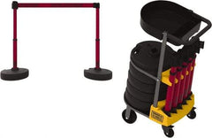 Banner Stakes - 42-1/2" High Plastic Pedestrian Barrier - 15' Long Rope - Eagle Tool & Supply