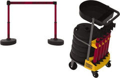 Banner Stakes - 42-1/2" High Plastic Pedestrian Barrier - 15' Long Rope - Eagle Tool & Supply
