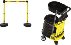 Banner Stakes - 42-1/2" High Plastic Pedestrian Barrier - 15' Long Rope - Eagle Tool & Supply