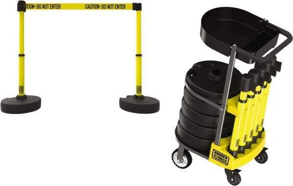 Banner Stakes - 42-1/2" High Plastic Pedestrian Barrier - 15' Long Rope - Eagle Tool & Supply