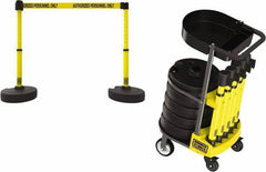 Banner Stakes - 42-1/2" High Plastic Pedestrian Barrier - 15' Long Rope - Eagle Tool & Supply