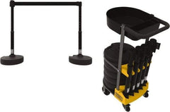 Banner Stakes - 42-1/2" High Plastic Pedestrian Barrier - 15' Long Rope - Eagle Tool & Supply