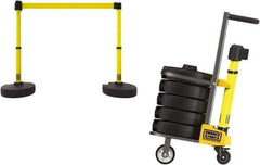 Banner Stakes - 42-1/2" High Plastic Pedestrian Barrier - 15' Long Rope - Eagle Tool & Supply