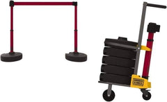 Banner Stakes - 42-1/2" High Plastic Pedestrian Barrier - 15' Long Rope - Eagle Tool & Supply
