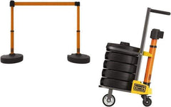Banner Stakes - 42-1/2" High Plastic Pedestrian Barrier - 15' Long Rope - Eagle Tool & Supply