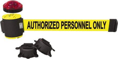 Banner Stakes - 7" High x 30' Long x 2" Wide Magnetic Wall Mount Barrier - Matte Finish, Yellow, Used As Is - Eagle Tool & Supply
