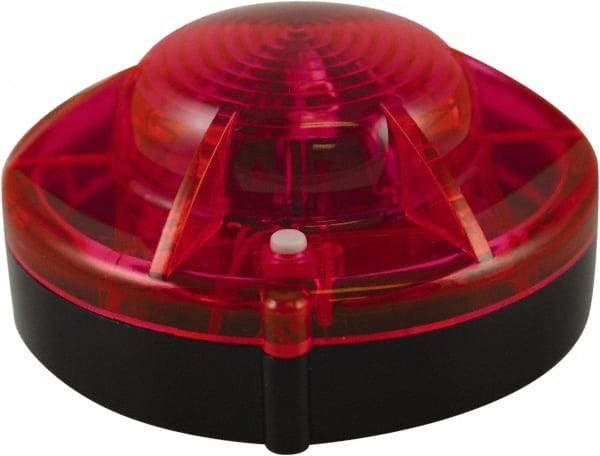 Banner Stakes - 1-1/2" High x 4" Long x 4" Wide Barrier LED Strobe/Solid Light - Matte Finish, Red, Use with Plus Banner Head, 30' Magnetic Wall Mount Barrier, 7' Magnetic Wall Mount Barrier - Eagle Tool & Supply