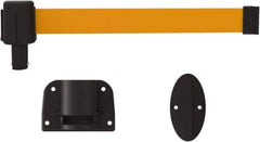 Banner Stakes - 6.61" High x 15' Long x 2" Wide Wall Mount Barrier - Plastic & Polyester, Matte Finish, Orange, Used As Is - Eagle Tool & Supply