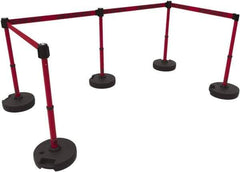 Banner Stakes - 42" High Plastic Pedestrian Barrier - 15' Long Rope - Eagle Tool & Supply